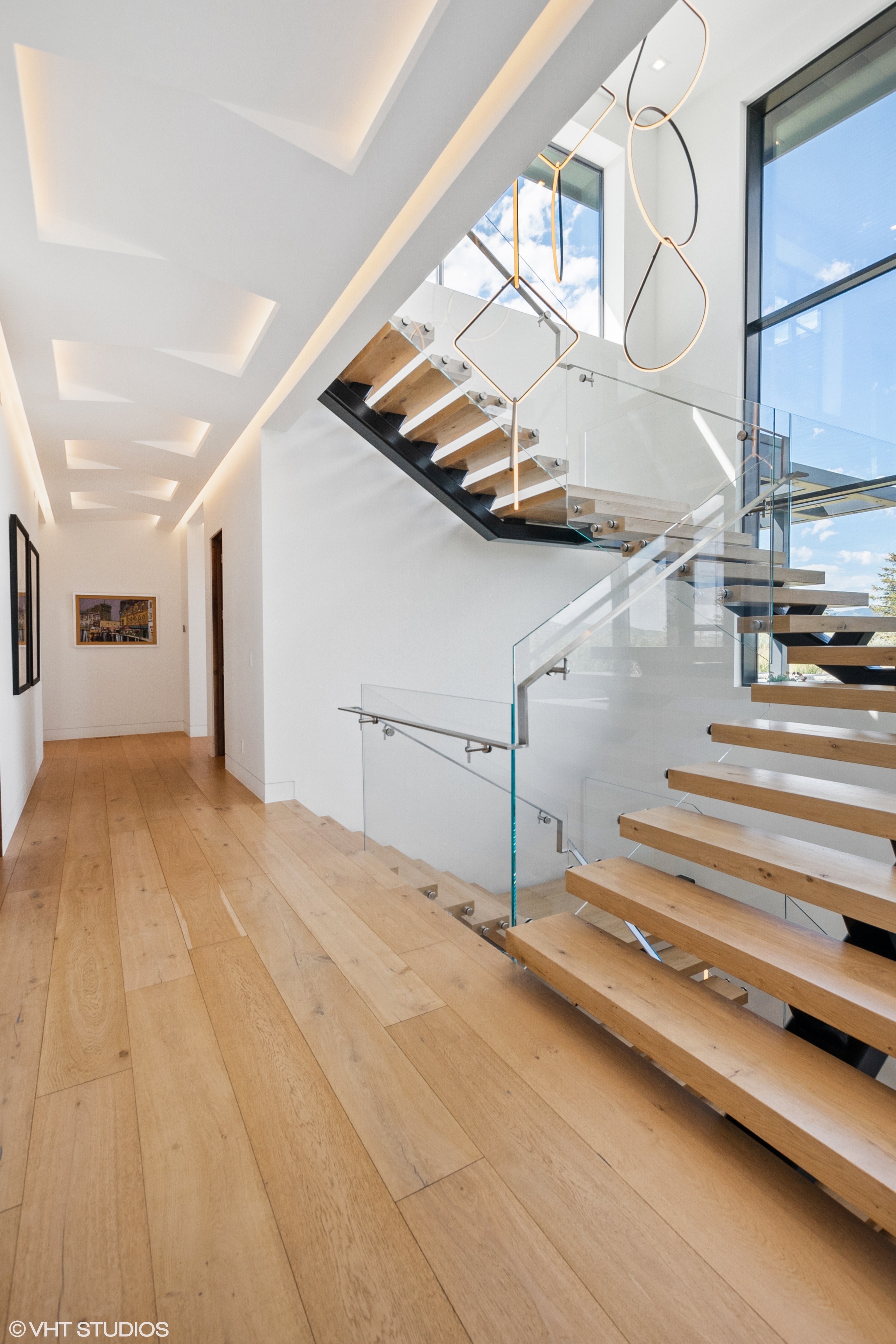 White Oak Suspended Treads - Custom Stain to Match Pre-Finished Floor